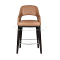 Faux leather and solid wood feet bar stool